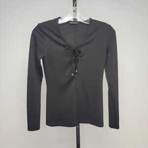 DYNAMITE Lace  Up Front Top